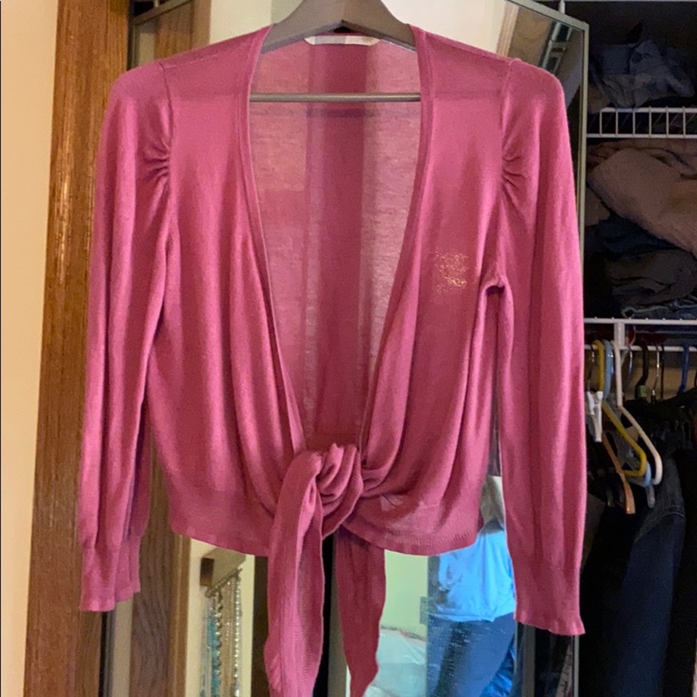 Athleta large sweater cardigan shrug layer tie